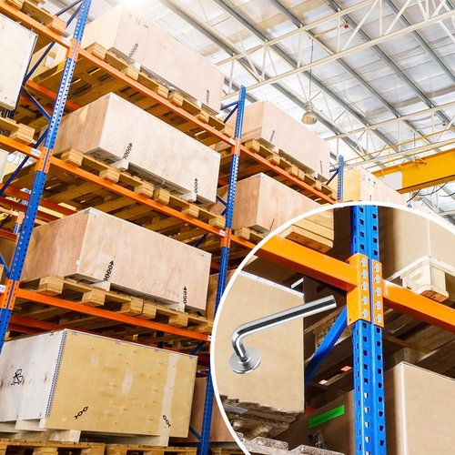 ZEONHEI 50 Pack M7 Universal Pallet Rack Drop Pin, 2.56 x 0.28 Inch Round Head Pallet Rack J Bolt Safety Pins for Pallet Racks and Shelving Units