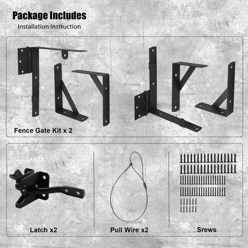 NULTRUMA 2 Set Anti Sag Gate Kit Gate Corner Brace Bracket Heavy Duty No Sag Kit for Wooden Fences, Driveway Gates, Shed Doors, Corral