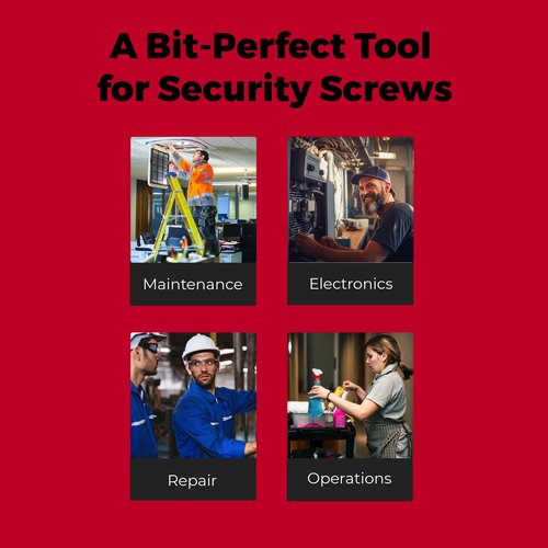 Megapro Tamperproof Security Screwdriver Set | Multi-Bit Screwdriver with ¼” Hex Shaft | Hex Pin, Spanner, Torx Pin | Compact Security Bit Set (Original)