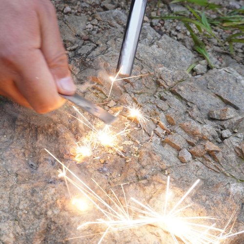 FERROFIRE Quick Release Keychain Ferro Rod Starter with 2.5 Inch Long Ferrocerium Rod and Superb Striker Flint and Steel for EDC Camping Emergency Survival BBQ (Pack of 2)