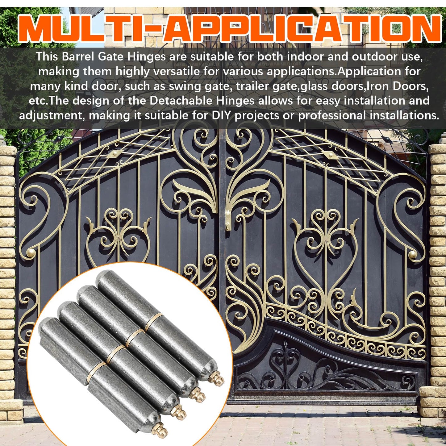 Zonon 5 Pcs 3 Inch BBQ Smoker Bullet Weld on Bullet Hinge Carbon Steel Weldable Barrel Hinges Heavy Duty Weld on Hinge Detachable Gate Door Hinge for Swing Door Trailer Ramp