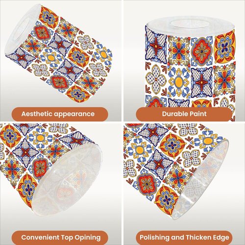 3 Pack Glass Lamp Shade Small Lampshades Mexican talavera ceramic tile Ethnic folk ornament Italian pottery Lamp Cover Replacement Glass Shades for Light Fixtures Table Lamps Floor Lamps
