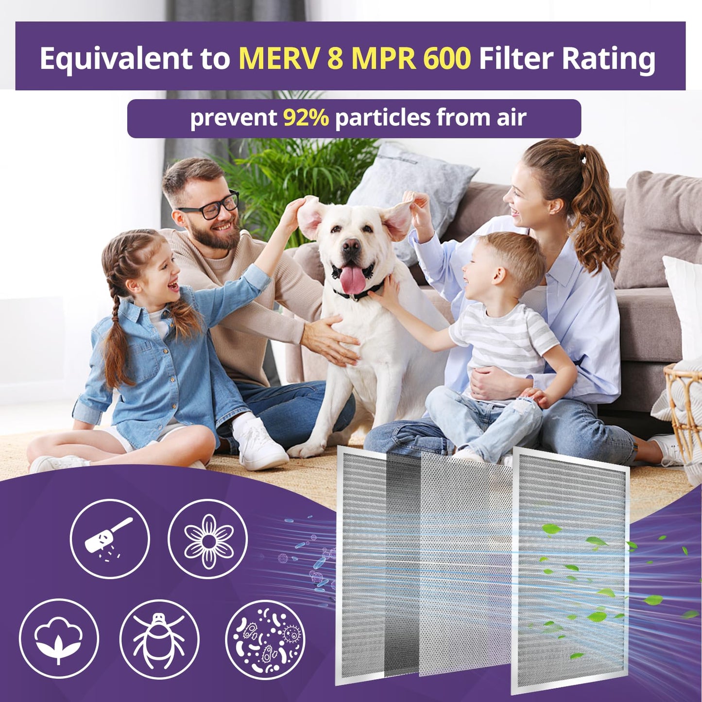 Nexiview 18x30x1 Furnace Filter-MERV8, Washable & Reusable Electrostatic Air Filter, AC/HVAC Furnace Filter, Permanent Air Filter, Breathe Fresher, Easy Install