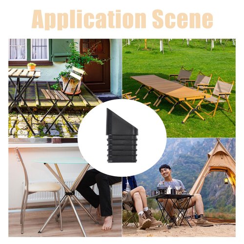 CHGCRAFT 36 Pcs Folding Chair Leg Caps Plastic Chair Replacement Foot Caps Furniture Legs Floor Protectors Black