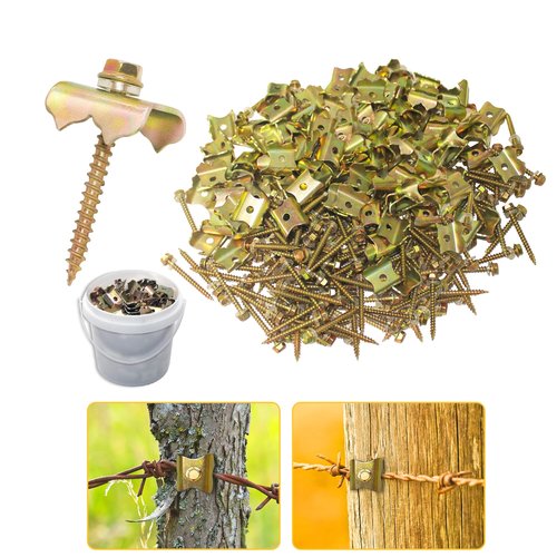 100pcs 2inch Steel Wire Fencing Staples for Softwoods,Reuse Fence Staple Fasteners Nails, Fencing Staple with Wire Fixer for Wire Mesh and Woven Fencing (2 inch, 100)