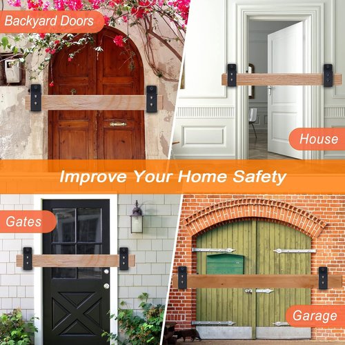 Catcan 2x4 Door Barricade Brackets, 4 Pack Heavy Duty Door Barricade Security Bar Brackets Thickening Reinforcement U Bracket for Home, Garage, Gate, Barn, Shed