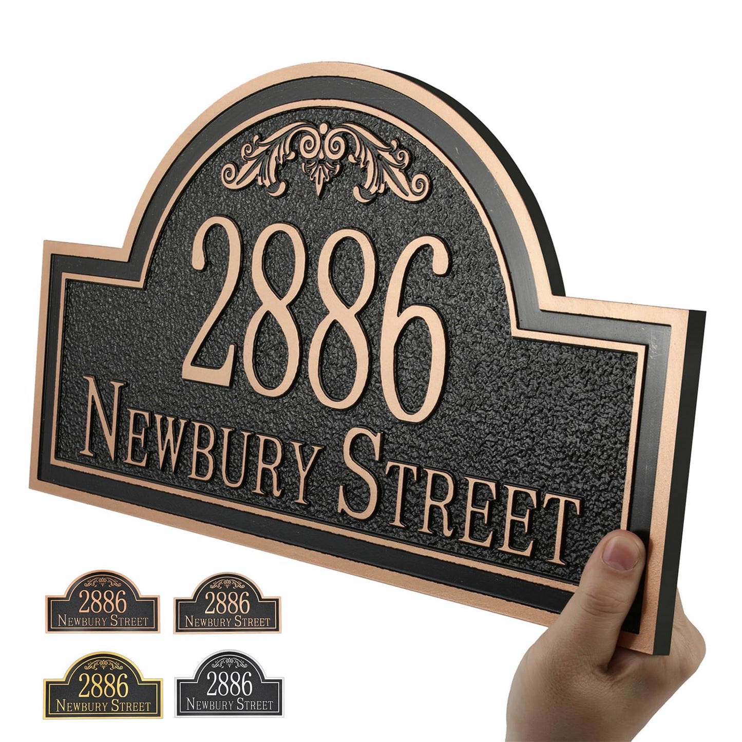Ayowittu Engraved Large Address Plaque - Persoanlized House Number Sign House Sign,House Numbers for Outside House,Driveway,Yard,Garden,Fence,Apartment,Garage,Business 15"" x 8.6'', Night Owl