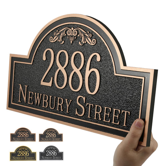 Ayowittu Engraved Large Address Plaque - Persoanlized House Number Sign House Sign,House Numbers for Outside House,Driveway,Yard,Garden,Fence,Apartment,Garage,Business 15"" x 8.6'', Night Owl