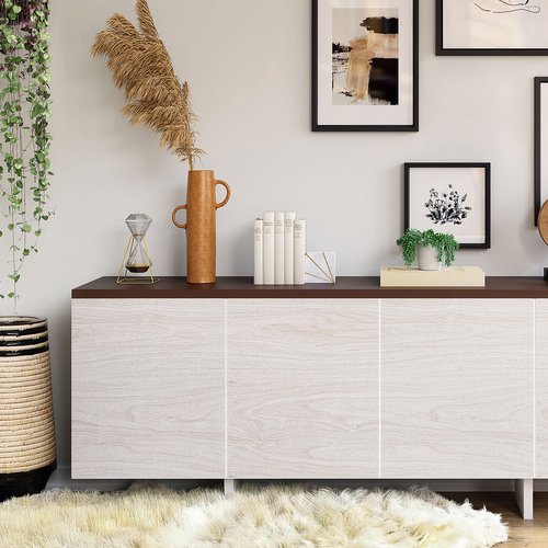 Lativo White Wood Contact Paper for Cabinets and Drawers Wood Grain Peel and Stick Wallpaper for Furniture Table Shelf Liner Self-Adhesive Wallpaper Vinyl Waterproof Easy to Install/Clean 18inW 118inL