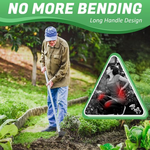 Viscogrip Weed Puller Tool with Long Handle - Heavy Duty Manual Weed Remover Tool，2 in 1 Weeding Rake & Garden Hoe, Garden Uprooting Tool for Yard, Lawn and Patio