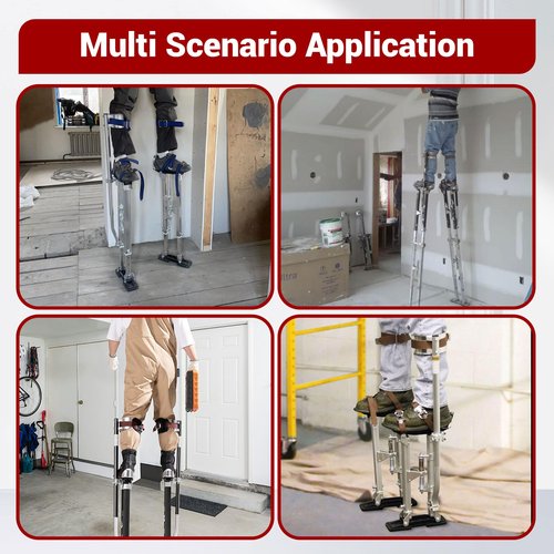 findmall 15-23 Inch Drywall Stilts Grade Adjustable Auminum Tool Stilt for Painting or Cleaning