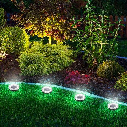 Joomer Solar Ground Lights, 16 Pack 8 LED Solar Lights Outdoor IP68 Waterproof Disc Light In-Ground Landscape Lighting Outdoor for Patio Pathway Lawn Yard Driveway Walkway (White)