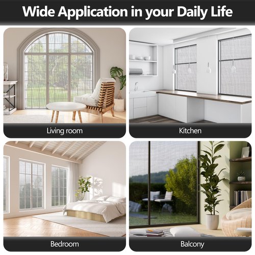 Secopad Window Screen Door Repair Kit, 48" x 177" Screen Door Mesh Replacement Kit, Durable Fiberglass Mesh Roll with Tools for Windows Doors Patio and Porch Replacement, Black