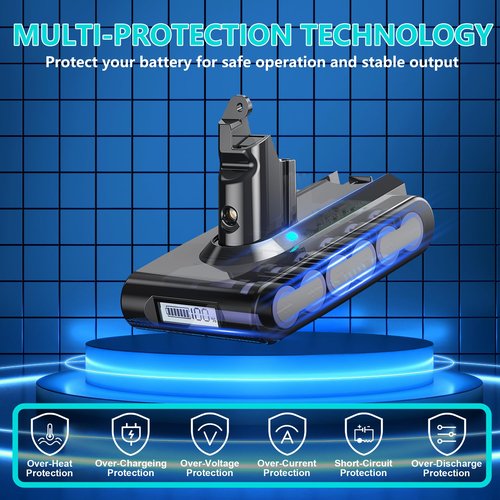 BATTOOL 8000mAh 21.6V Replacement for Dyson V6 Battery VTC4 SV03 SV04 SV06 SV09 967810-23 DC58 DC59 DC61 DC62 DC72 DC74 Compatible with Dyson V6 Animal Absolute Motorhead Slim Fluffy Handheld Vacuum