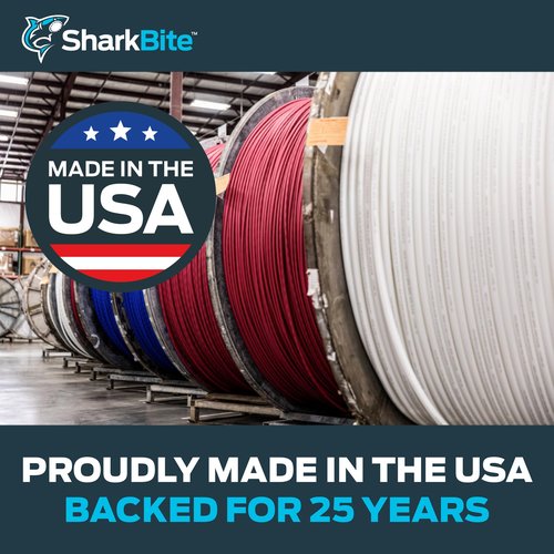 SharkBite 1/2 Inch x 100 Feet Blue PEX-B, PEX Pipe Flexible Water Tubing for Plumbing, U806B100