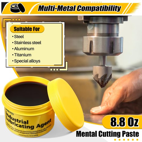 Dreyoo Cutting Paste for Drilling Metal, 8.8 oz Jar Metal Drill Bit Cutting Oil Tapping Wax, Industrial Saw Blade Lubricant, Machine Drill Paste for Drilling, Tapping, Sawing, Milling