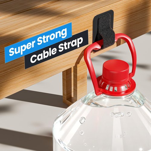 Cable Management Under Desk, 【Up to 15 Cord】【Enhanced Wire Holder】 Cord Organizer, Adjustable Hook and Loop Cable Ties, Reusable Cord Holder, Cable Clips Under Table Cable Hider, 20 Pair
