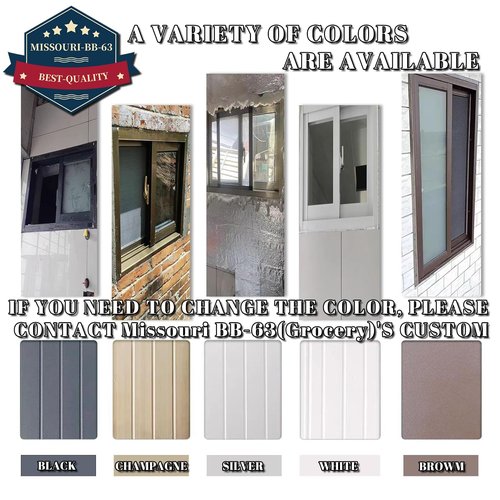 [Missouri Choose] 34x15in/ 86x38cm House Aluminum Replacement Windows, Basement Replacement Window with Screen,8cm/3in Thick Aluminum Frame & 5(mm) Tempered Glass, Support Customization(Color:Black)