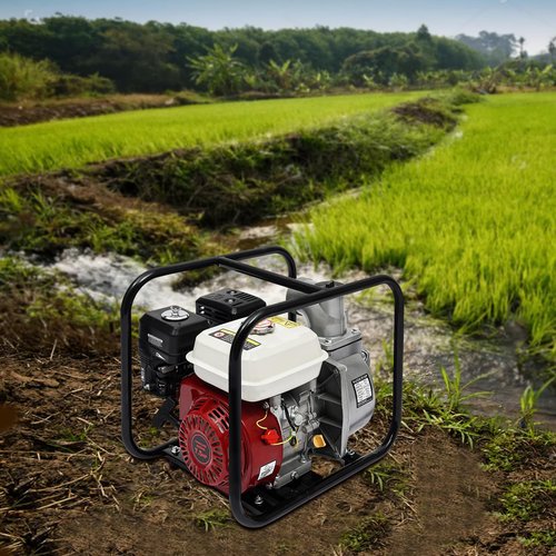 212cc 4 Stroke Gasoline Engine Water Pump, 3-Inch Gas-Powered Semi-Trash Water Transfer Pump, High Pressure Water Pump For Water Well Intake, Farmland Irrigation, Garden Irrigation
