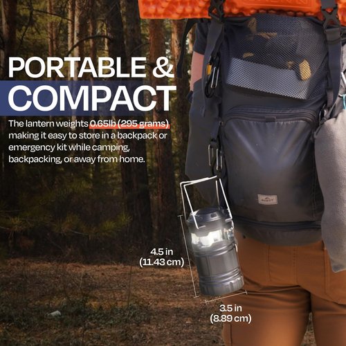 Rechargeable Camping Lanterns for Power Outages - Pack of 2 Waterproof LED Solar Lanterns for Camping Essentials, Hiking Gear, Battery Backup & Emergency Survival Kits