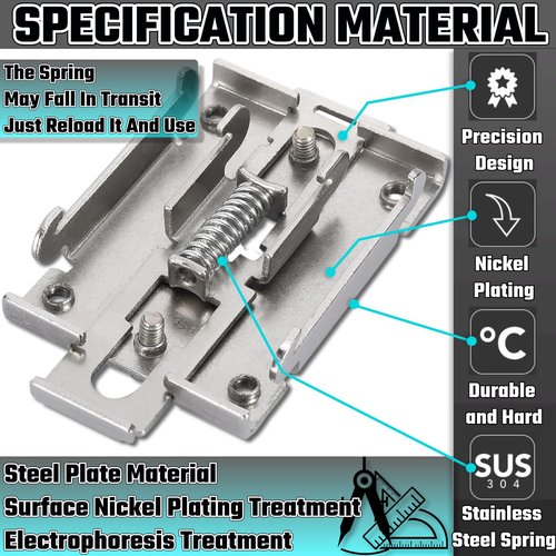 Din Rail Mounting Clip Kit - 35mm Din Rail Clamp, Safe Mounting Bracket for Solid State Relays
