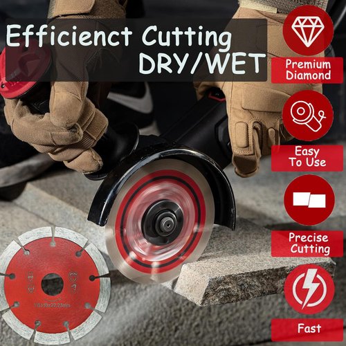 Tayfeim 2pcs 4.5 Inch Diamond Blade for Angle Grinder,Grinder Blades,Diamond Saw Blades for Cutting Stone Brick Ceramic Tile Rock Slab,Wet/Dry Tile Cutter Saw