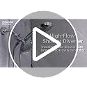Pebblefall Chrome High-Flow Metal Shower Diverter with Holder - 3-Way Control