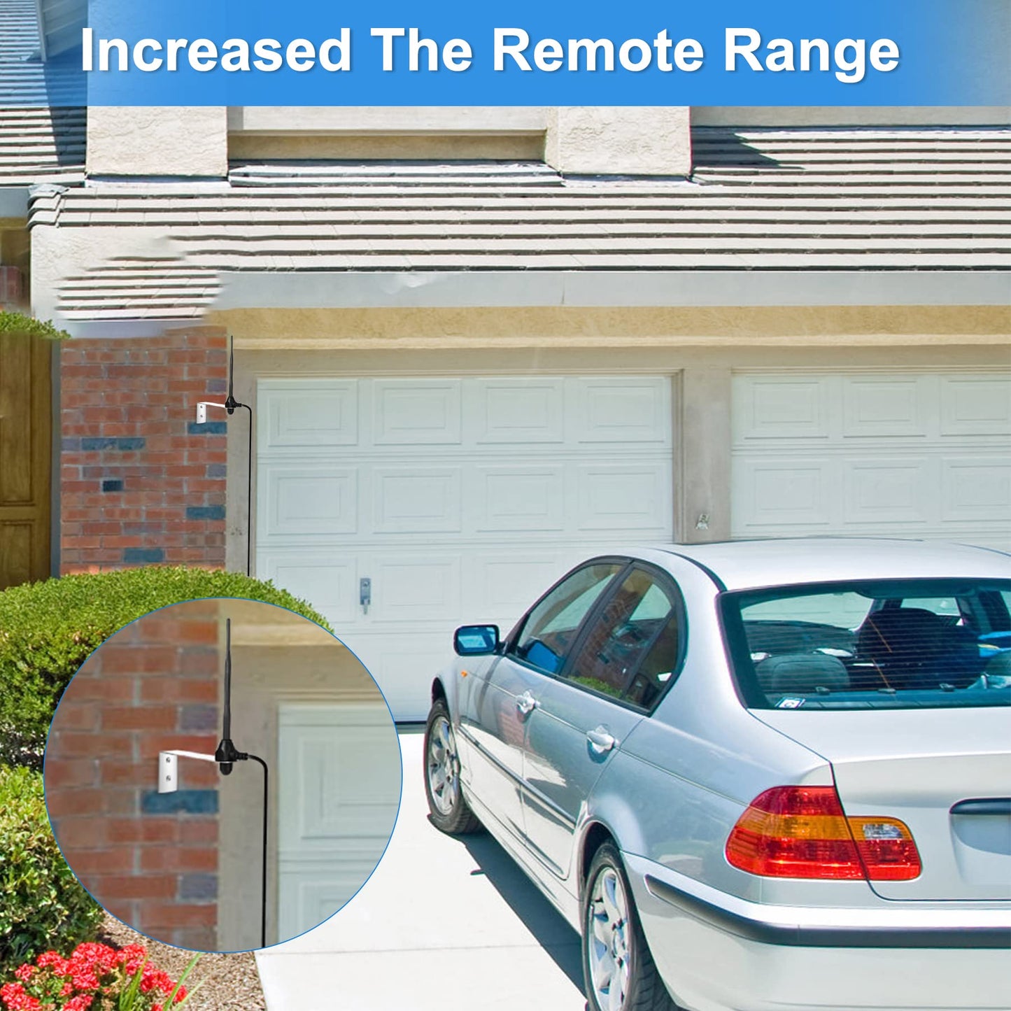 Nelawya Smart Gate Door Opener Antenna 433.92 MHz Long Range Receiver 10 feet Low Loss Cable Antenna Compatible with All Series Lifemaster GTO Mighty Mule Gate Opener