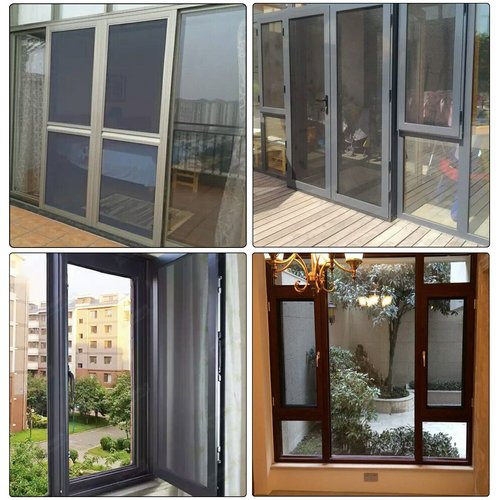 Senneny 48" x 106" Adjustable Window Screens, DIY Custom Fiberglass Screen Mesh, Window Screen Replacement for Windows Doors and Patio Screens, Premium Pet Screen (Black, 59" x 106")