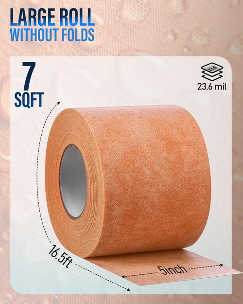 Nanningo 5" x16'5 Waterproof Membrane Band Roll - Tile Underlayment & Uncoupling Seam Tape for Shower, Bathroom, Steam Room, Sauna Walls, Floors, Tiles