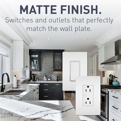Legrand radiant 885WCC21 15 Amp Decorator Duplex Outlet, Side Wire or Push Wire, White (1 Count)