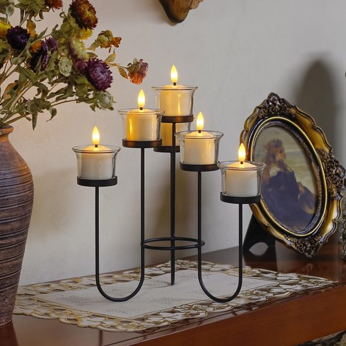 Mavandes Rechargeable Small Flameless Tea Light Candles with Remote Function, LED Votive 2/4/6/8 Hours Timer Ivory 1.5" x2.5" Mini Plastic Set of 6 Tealight (Charging Cable Included)
