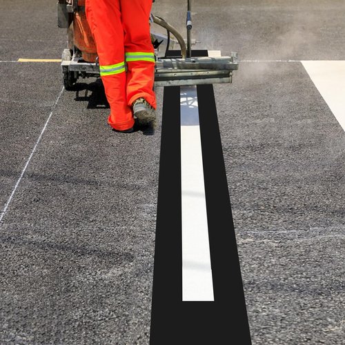 92x4 inch Parking Lot Line Stencil, Black Silicone Foldable Reusable Template,Parking Lot Line Stencil for Painting Parking Lot & Pavement Lines,Marking Stencils for Asphalt Concrete Pavement