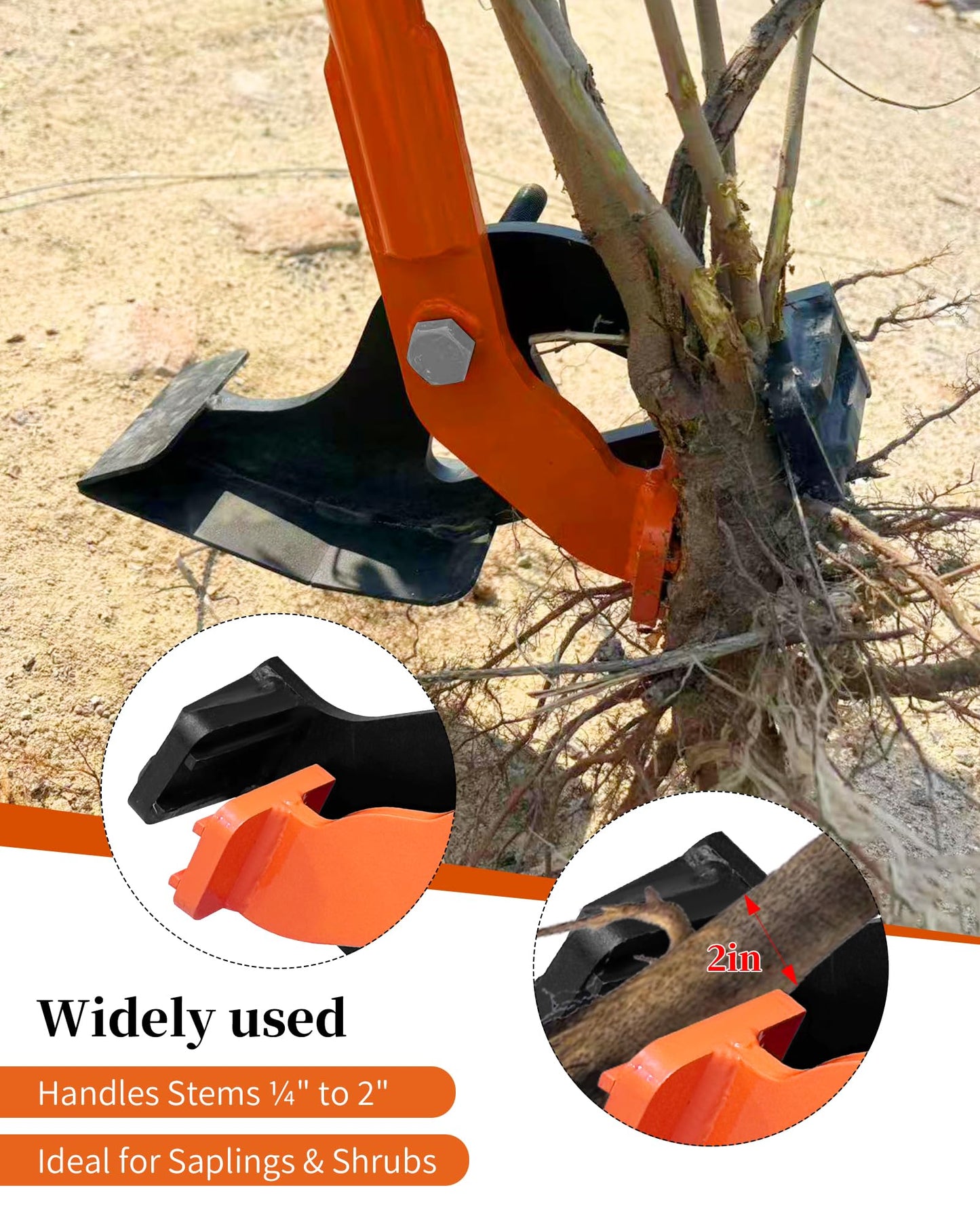 CGENWDCH Large Size Sapling Puller, Heavy-Duty High-Leverage Tree Puller Tool, Fully Uproots Woody Stems ¼ inch - 2 inches, Suitable for Trees, Shrubs, Vines and Thorns with Large Root Systems