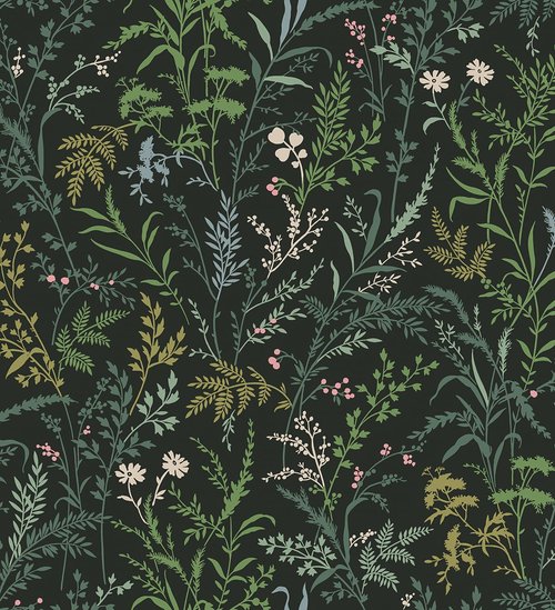 Erfoni 16.9''x118'' Dark Leaf Peel and Stick Wallpaper Boho Removable Wallpaper Floral Leaf Self Adhesive Stick on Wall Paper Modern DIY Contact Paper for Cabinets Accent Wall Waterproof Vinyl Roll