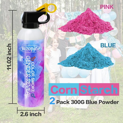 Gender Reveal Fire Extinguisher, Gender Reveal Color Smoke Powder Spray, 2 Pcs Blue Blaster Only for Baby Boy with Blue Smoke Suitable for Gender Reveal Party, 100% Biodegradable Party Supplies