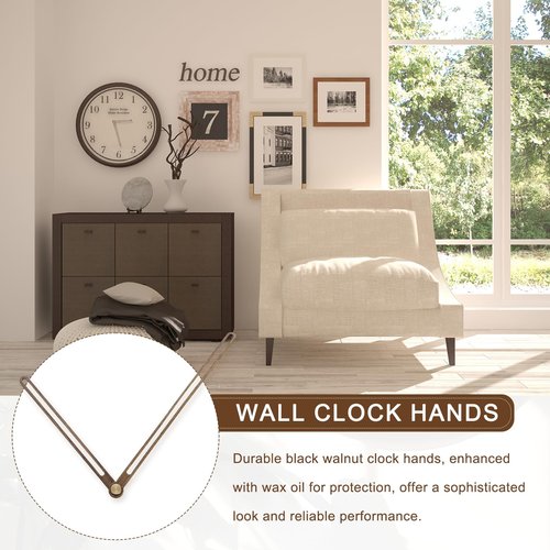 uxcell 5 Set Wooden Clock Hands, Walnut, 140mm/5.51in Min, 104mm/4.09in Hr, Fit 14in Wall Clock