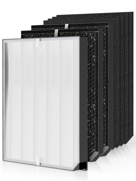 3000 Replacement Filters Compatible with Air Doctor 3000/3500 / 3500i Air Purifiers, Includes 1 High-Efficiency Filter, 2 Carbon Filters, 4 Pre-Filters, Comparable to ADF3001, ADF3002, ADF3003