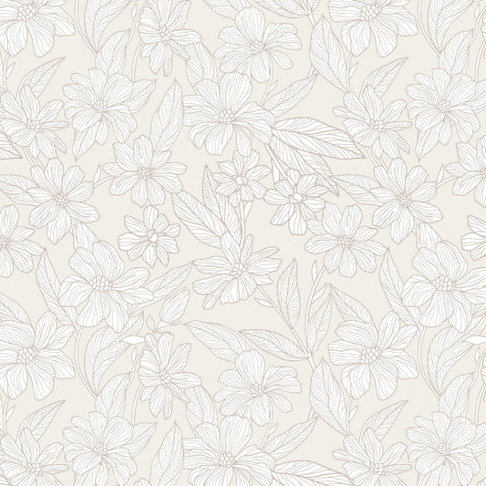 Timeet Peel and Stick Wallpaper Vintage Beige Floral Wallpaper Boho Flower Wall Paper Self Adhesive Removable Contact Paper Vinyl for Bedroom Cabinet Shelf Decor 17.3" x 120"