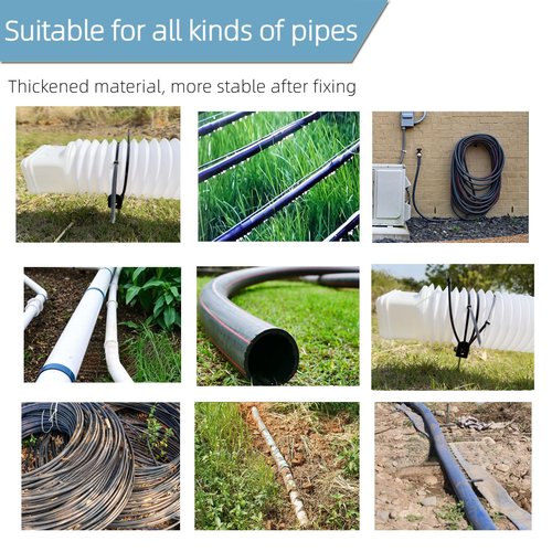 2pcs Premium Adjustable Gutter Downspout Extensions U Bracket, Heavy-Duty Galvanized Iron, Suitable for 2x3 & 3x4 Inches, Gutter Guards Holder, Rust-Proof Anchor for Pipe Support (Black)