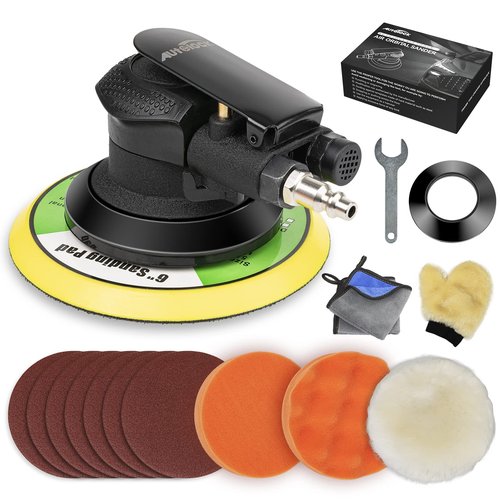 Autolock 6 Inches Air Random Orbital Sander, Pneumatic Palm Car Sanders For Wood Polisher Metal, Auto Body Work, Da Sanders, Dual-action Sander