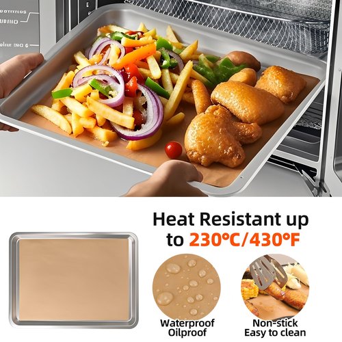 Air Fryer Accessories Compatible with Emeril Lagasse 26 Qt Extra Large & Everyday 360 Air Fryer, Baking Pans Set with Stainless Steel Baking Sheet Basket, Parchment Paper Teflon Mat for Oven