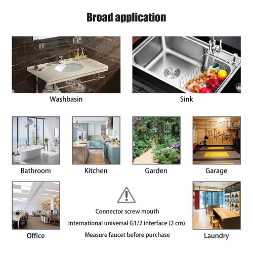 Faucet Extension Tube,360 Degree Rotatable Extender Hose,Bendable/Shapable/Flexible Water Tap Pipe,Splash Proof Foaming Mouth,Kitchen/Bathroom/Garden Tool,Copper Connector/Adapter,Black(17.7in/45cm)