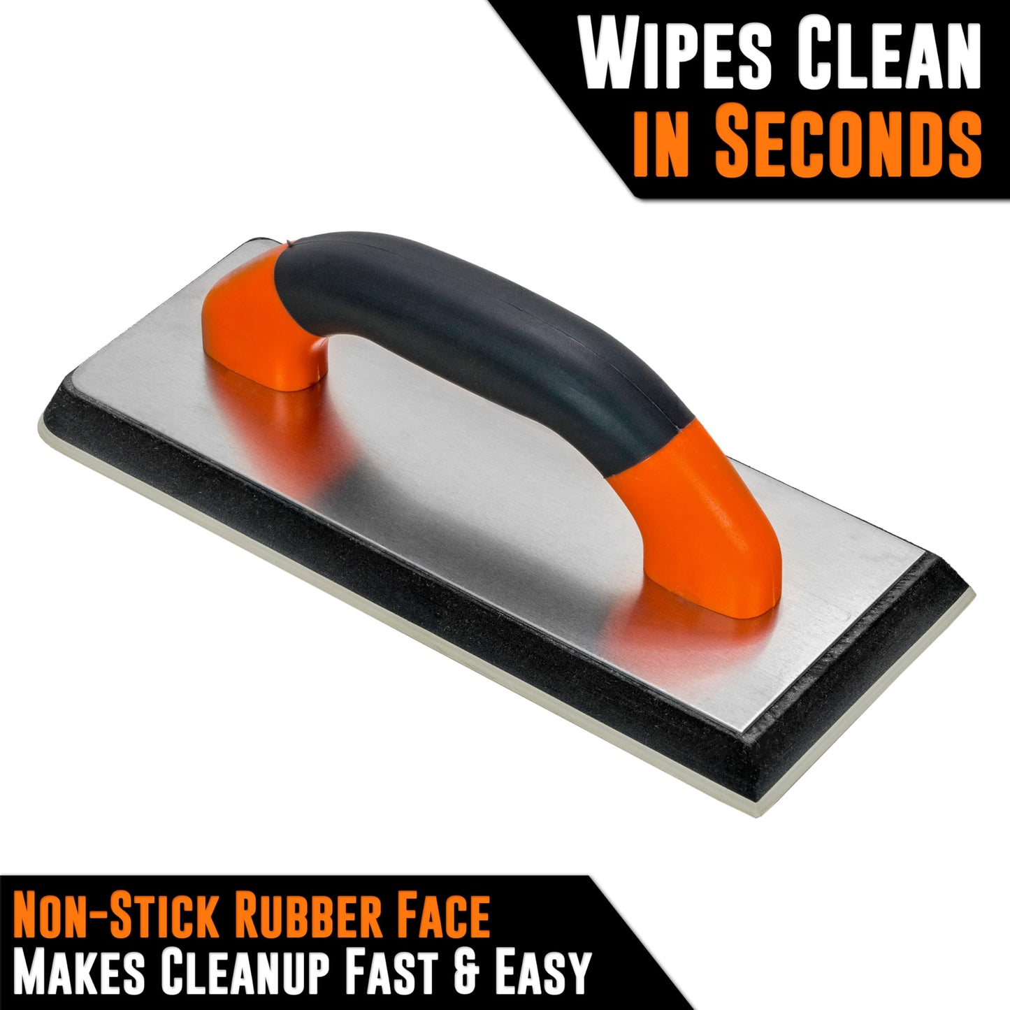 Mutt Tools 9.5” x 4 Inch Professional Grout Float - Non-Stick EVA Grip Smoothing Tool for Tile, Masonry and Drywall - Rubber Grout Float with Ergonomic Handle - Tile Grouting Tools Kit