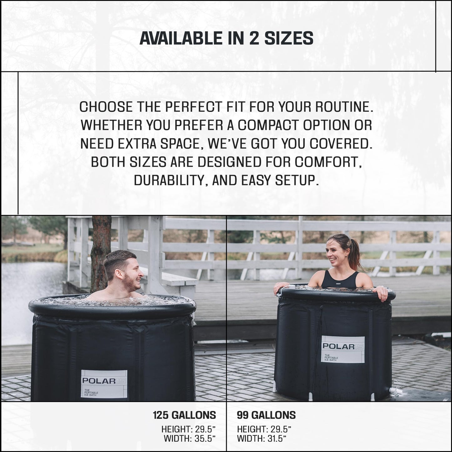 Premium Portable Ice Bath Tub for Athletes – 125-Gallon Cold Plunge Pool with Easy Drainage System – Durable PVC, Foam, and Nylon Layers – Tear-Resistant and Waterproof for Muscle Recovery