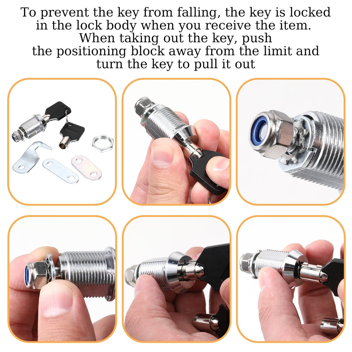 General Lock Replacement 5/8" Cabinet Cam Lock Keyed Alike Tool Box Locks with Keys Hook Cams Toolbox Locks for RV Storage Compartment Door Tool Cart Mailbox