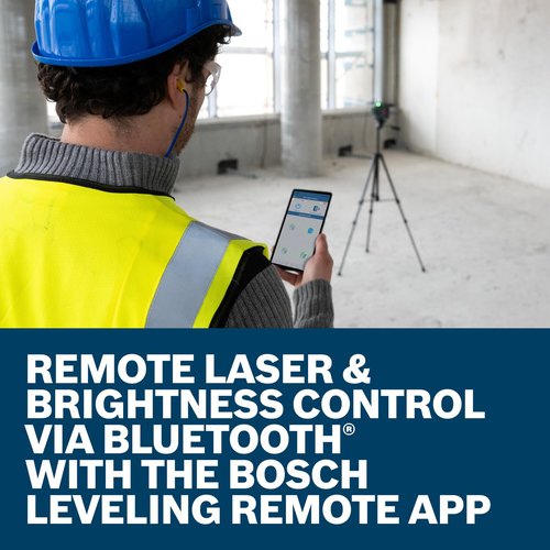 BOSCH GLL330-42CGL 12V Max 360⁰ Bluetooth Connected Green-Beam Three-Plane Laser Kit - Includes 12V Battery, Charger, Mount, Clip, Target Plate, Case