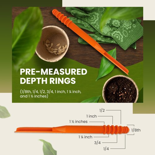 Dibby Seed Sowing Garden Tool Dibber Planter Transplanter – Sow Seeds at the Right Depth – Easily Transplant Delicate Seedlings (Little Dibby) Green