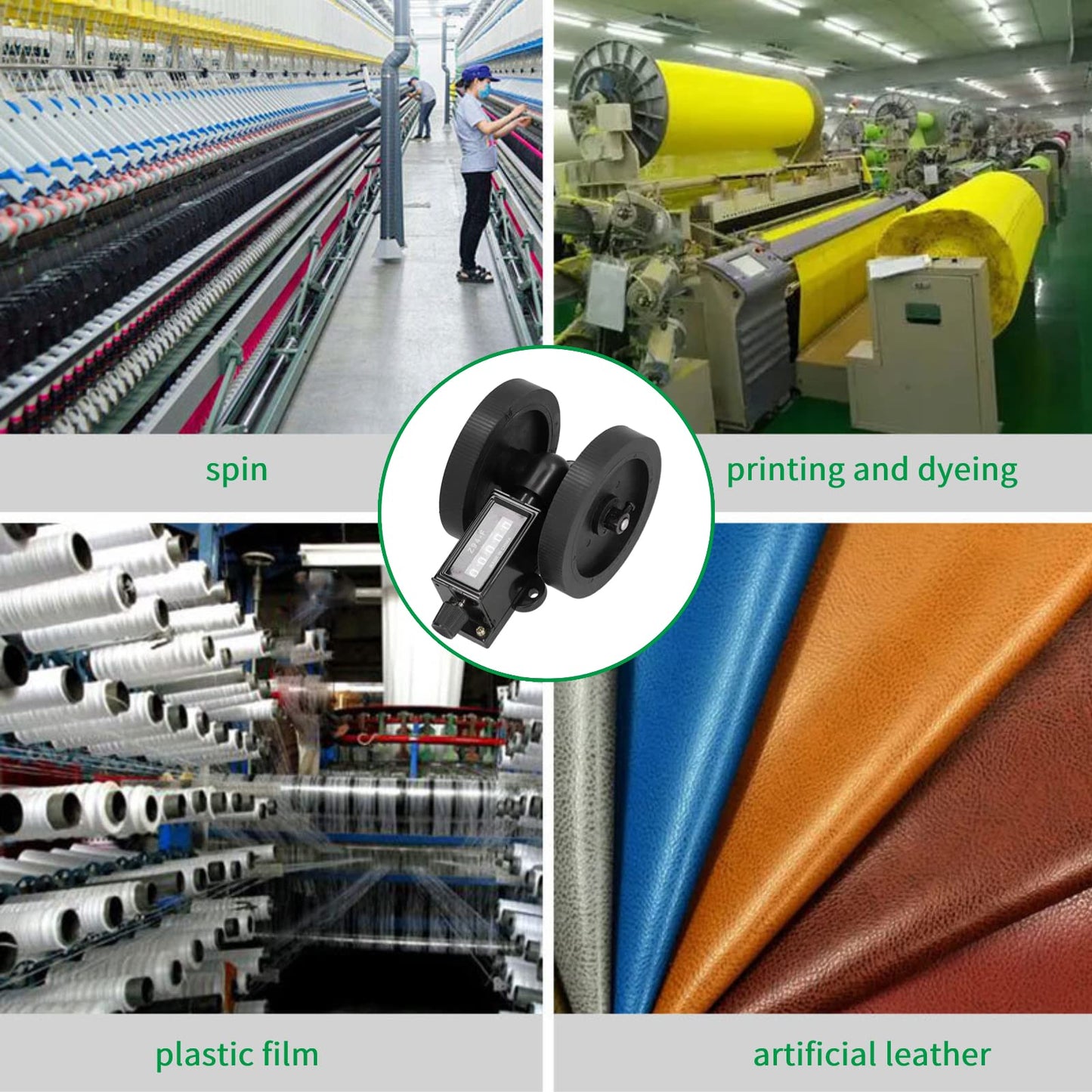 Mechanical Length Meter, Z94-F 5 Digit Digit Roller Type Meter Counter with Measuring Counter Rolling Wheel, for Measuring 0-99999 Textile, Printing, Artificial Leather