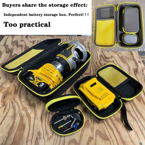 AIKANG 3 Pcs Hard Case for DEWALT 20V Max XR Cordless Router, Brushless(DCW600B), Portable Carrying Storage Bag for Router Bits